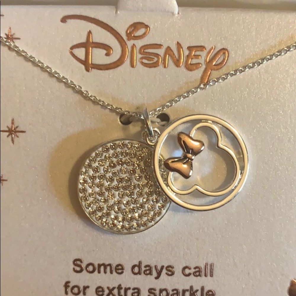 Disney Minnie Mouse Sparkle Pendant Necklace new